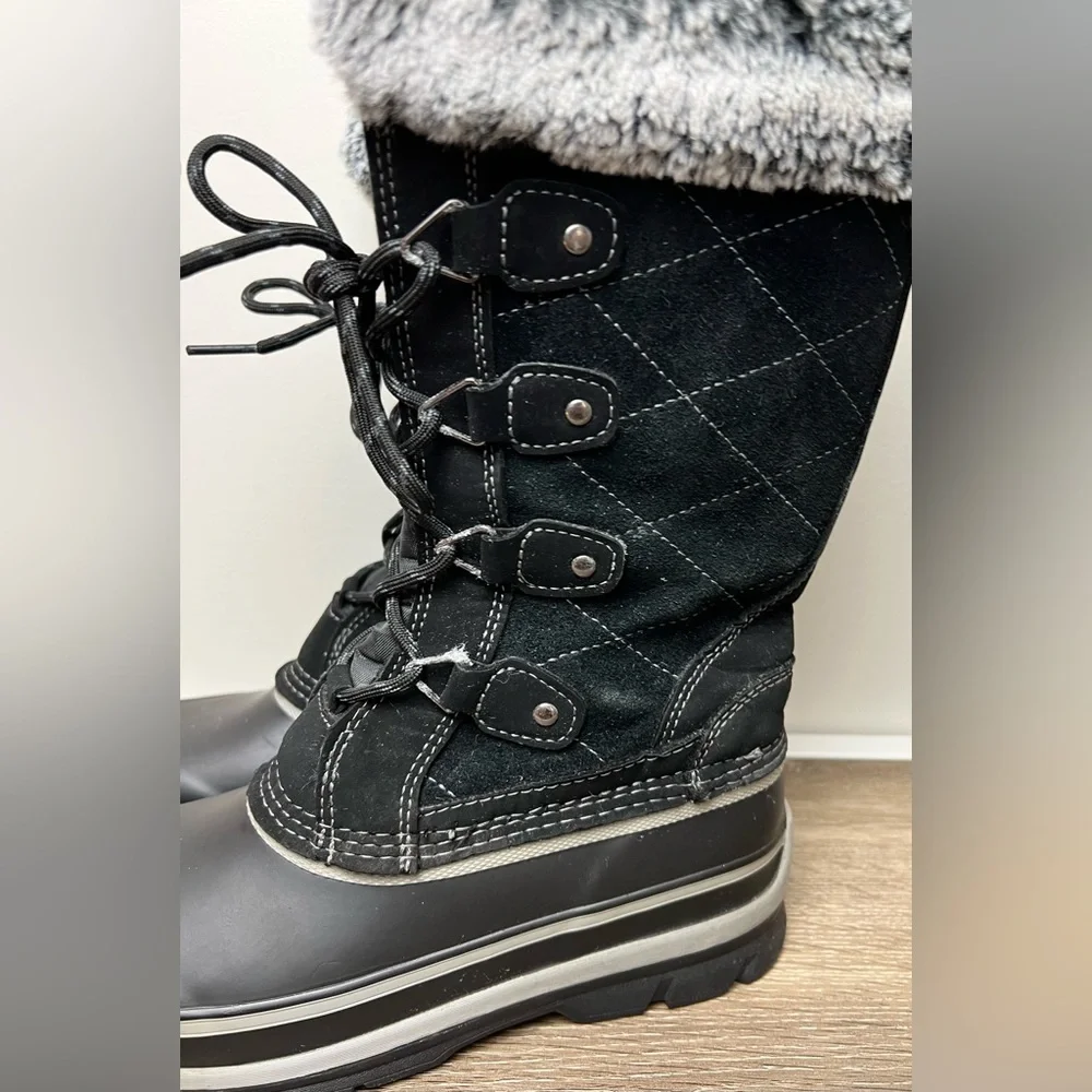 Khombu Womens Ellie Lace Up Winter Boots Sz 7